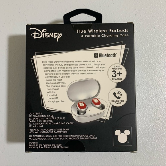Disney Winnie the Pooh True Wireless Earbuds & Portable Charging Case-New in Box - Picture 10 of 10